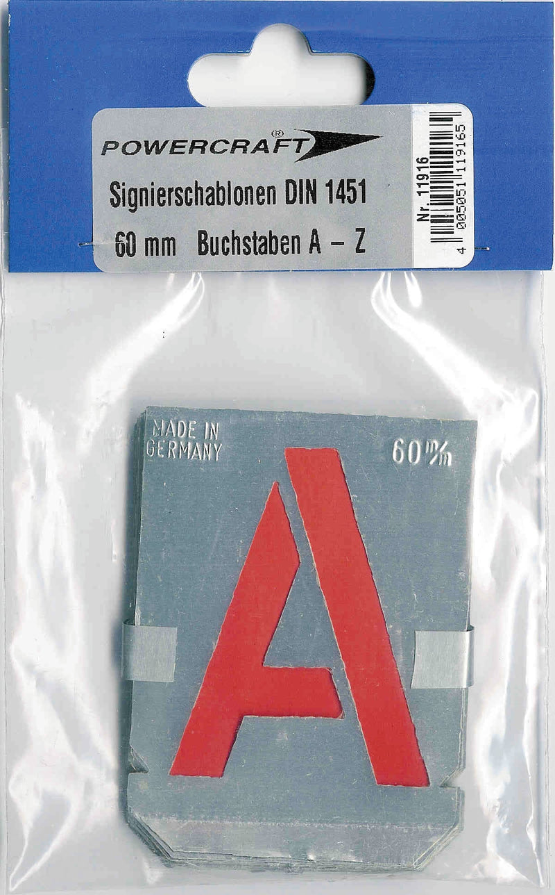Signierschabl. Buchst. 20–100 mm (verschiedene Größen)