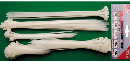 Kabelbinder-Sortiment, verschiedene Größen, 250-tlg. – Produktbild