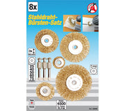 Stahldraht-Bürsten-Set 8-tlg. – Produktbild