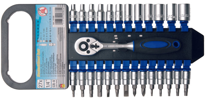 Steckschlüsselsatz, 1/4", 27-tlg. – Produktbild