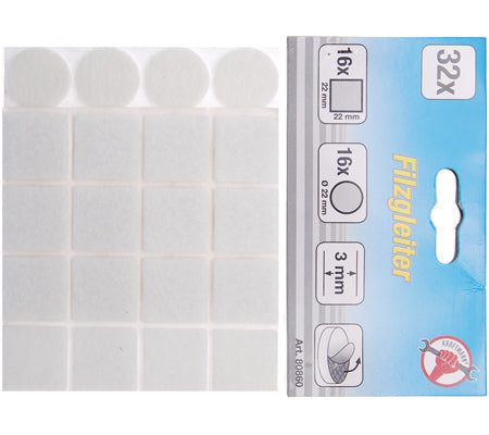 Filzgleiter, weiß, 32-tlg. – Produktbild