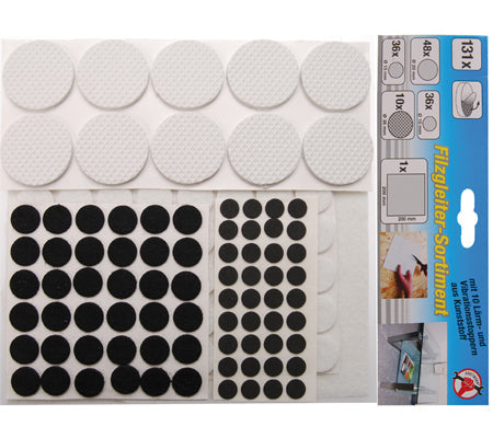 Filzgleiter-Sortiment, selbstklebend, 131-tlg. – Produktbild