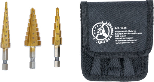 HSS-Stufenbohrsatz, 3-20 mm, 3-tlg.