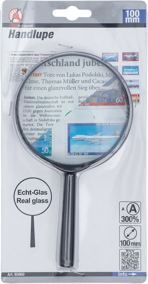 Handlupe, 90 mm, 3-fach