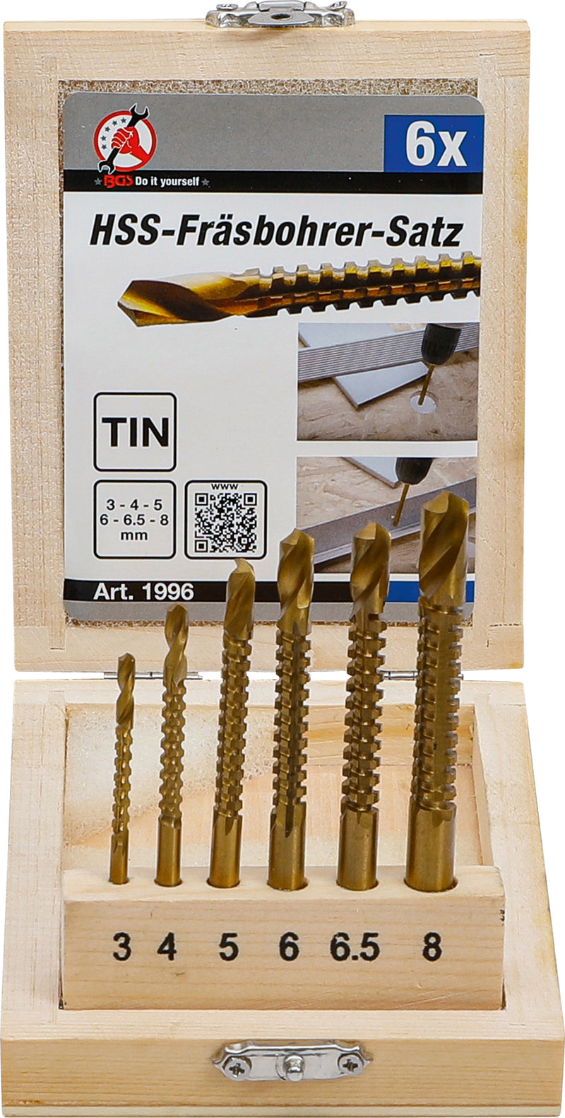 HSS TIN Fraesbohrer-Set 6tlg.