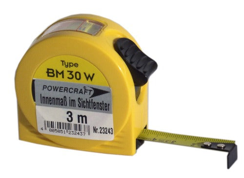 POWERCRAFT Universal-Profi-Stahlmaßband 3m mit Innenmaß Maßband Silberspeer   