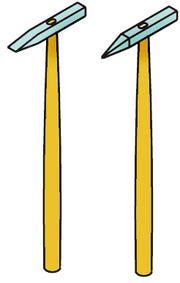 POWERCRAFT Fliesen-Hammer aus Hartmetall 50g Fliesen-Hammer Silberspeer   