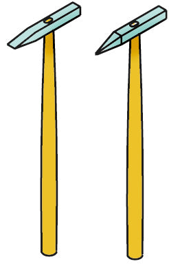 POWERCRAFT Fliesen-Hammer aus Hartmetall 50g Fliesen-Hammer Silberspeer   