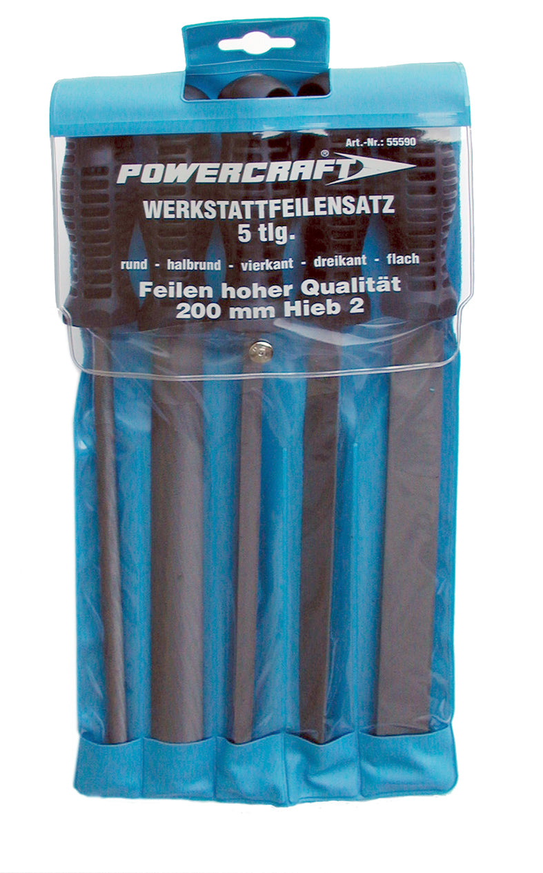 POWERCRAFT Werkstatt-Feilensatz 200mm 5tlg. Feilen Silberspeer   