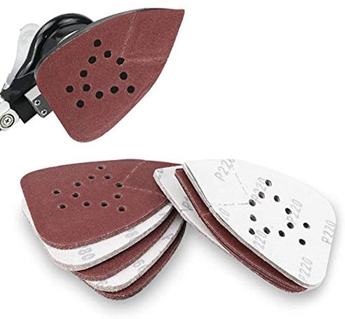 Silberspeer Dreieckschleifpapier mit Klett 93x135 mm 5 Stück Schleifscheibe gelocht mit Klett Silberspeer   