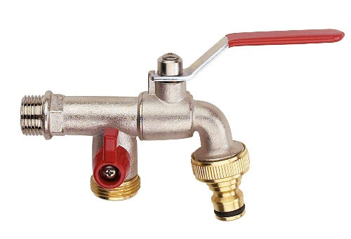 SILBERSPEER Wasserhahn mit Schnellanschluss 1/2"+Auslass 3/4" Wasserhahn Silberspeer   