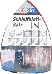 Silberspeer 25 Stück Dreieckschleifpapier mit Klett 100x145 mm Schleifscheibe gelocht mit Klett Silberspeer   