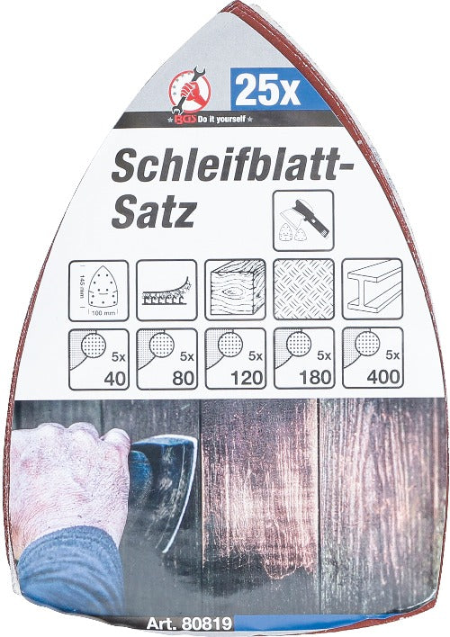 Silberspeer 25 Stück Dreieckschleifpapier mit Klett 100x145 mm Schleifscheibe gelocht mit Klett Silberspeer   